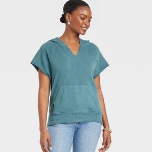 Women Sleeveless Hoodie- Universal Thread Blue M